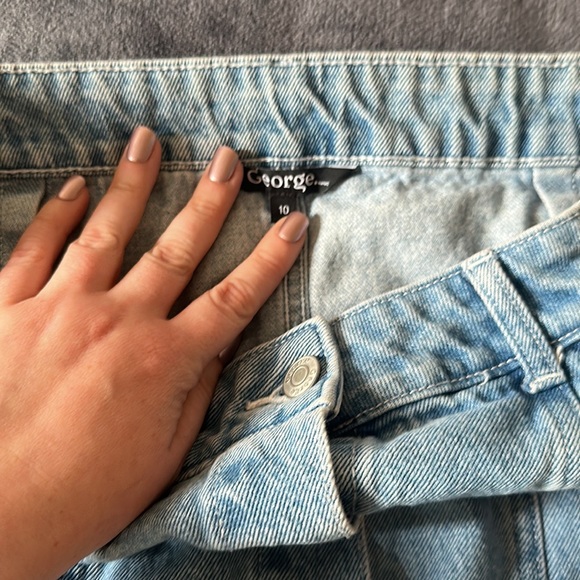 High Waisted Button Down Denim Skirt - Picture 3 of 5